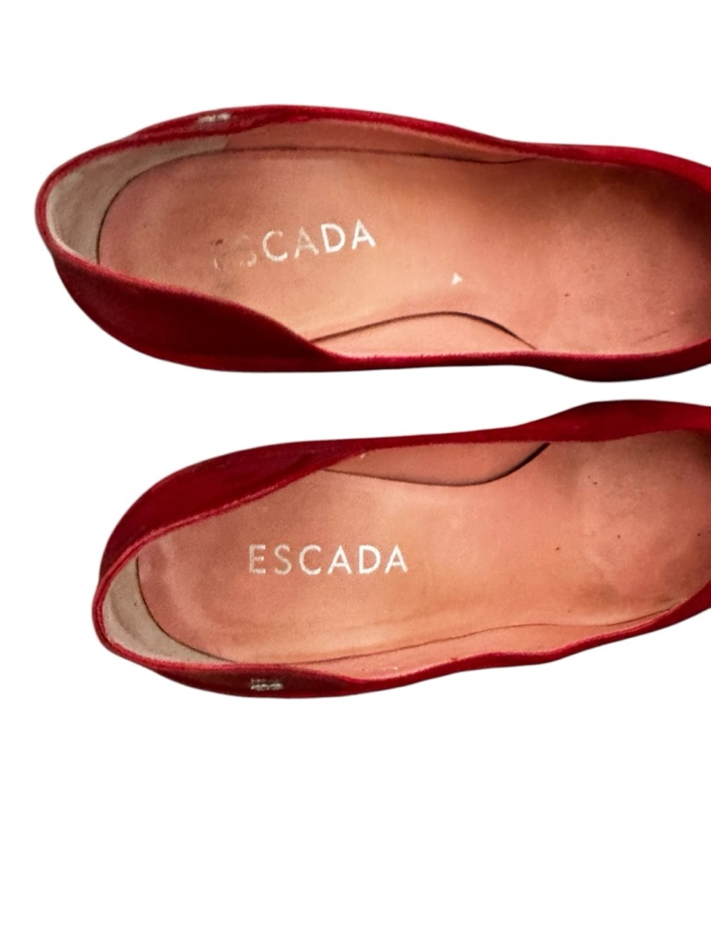 Escada Red Suede Pointed-Toe Women's Pumps - Picture 6 of 9